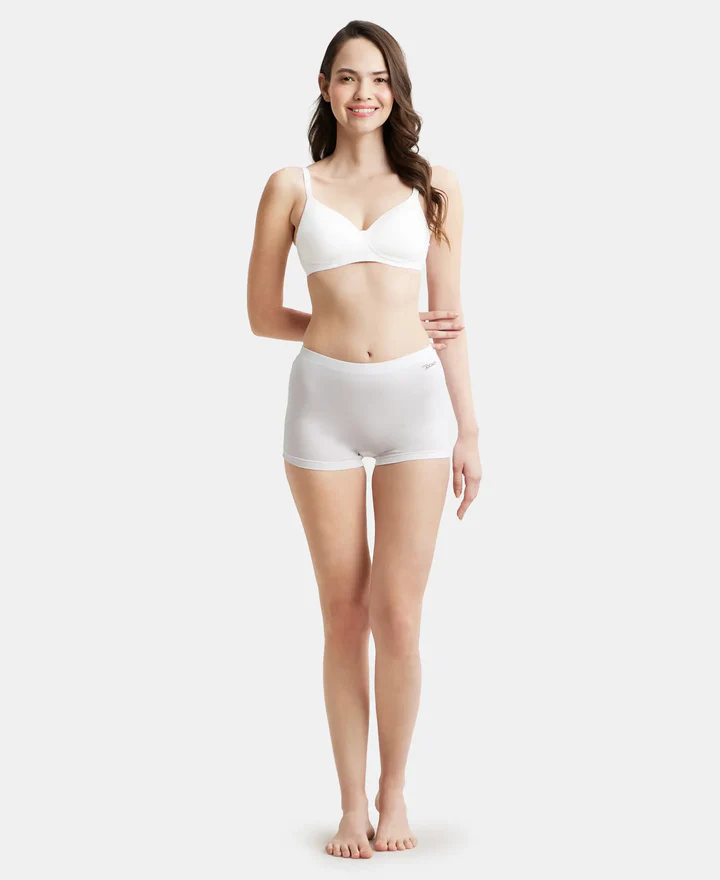 White Wire free Padded Super Combed Cotton Elastane Stretch Full Coverage Bra - Image 4