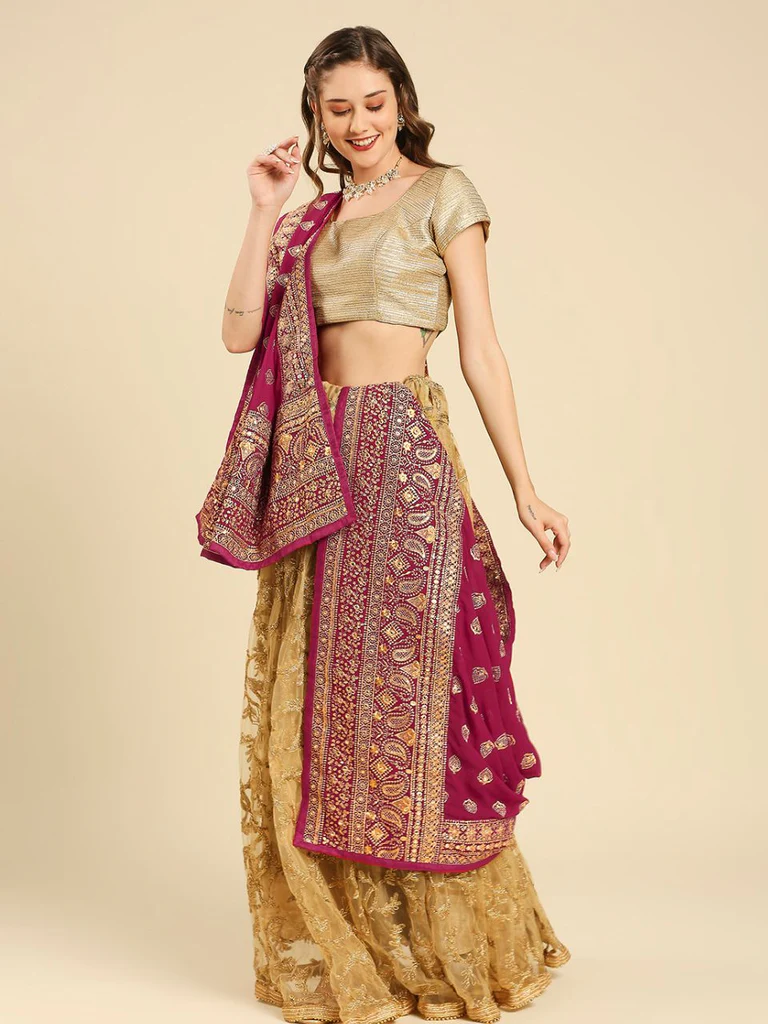 Heavily Embroidered Designer Georgette Dupatta - Image 15