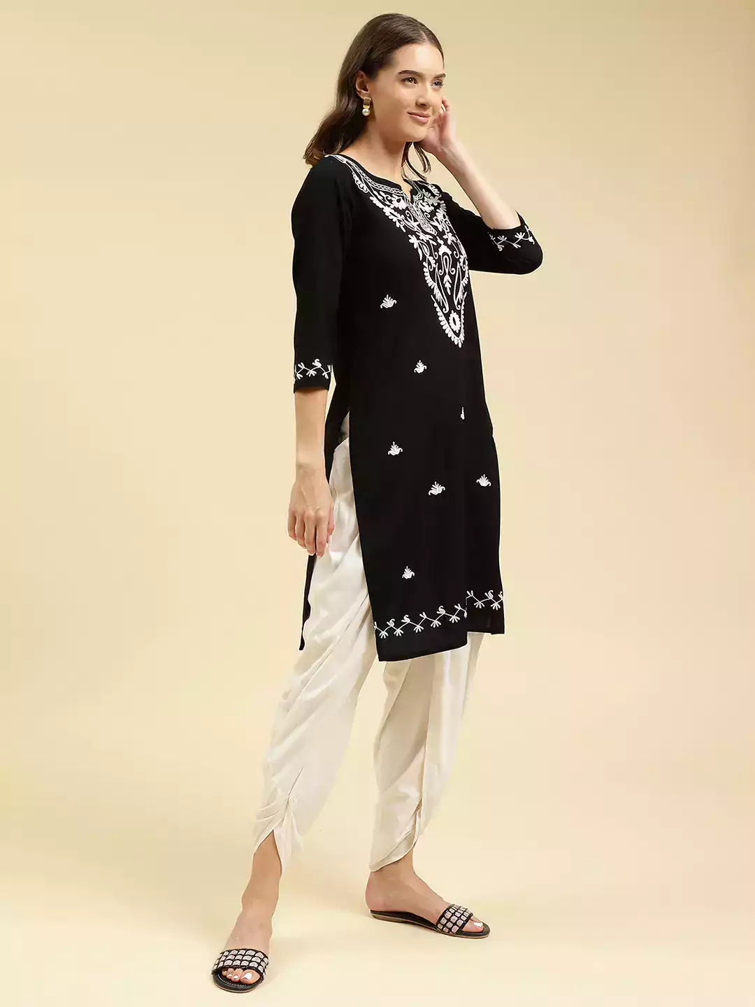 Black Kashmiri Kurti - Image 2