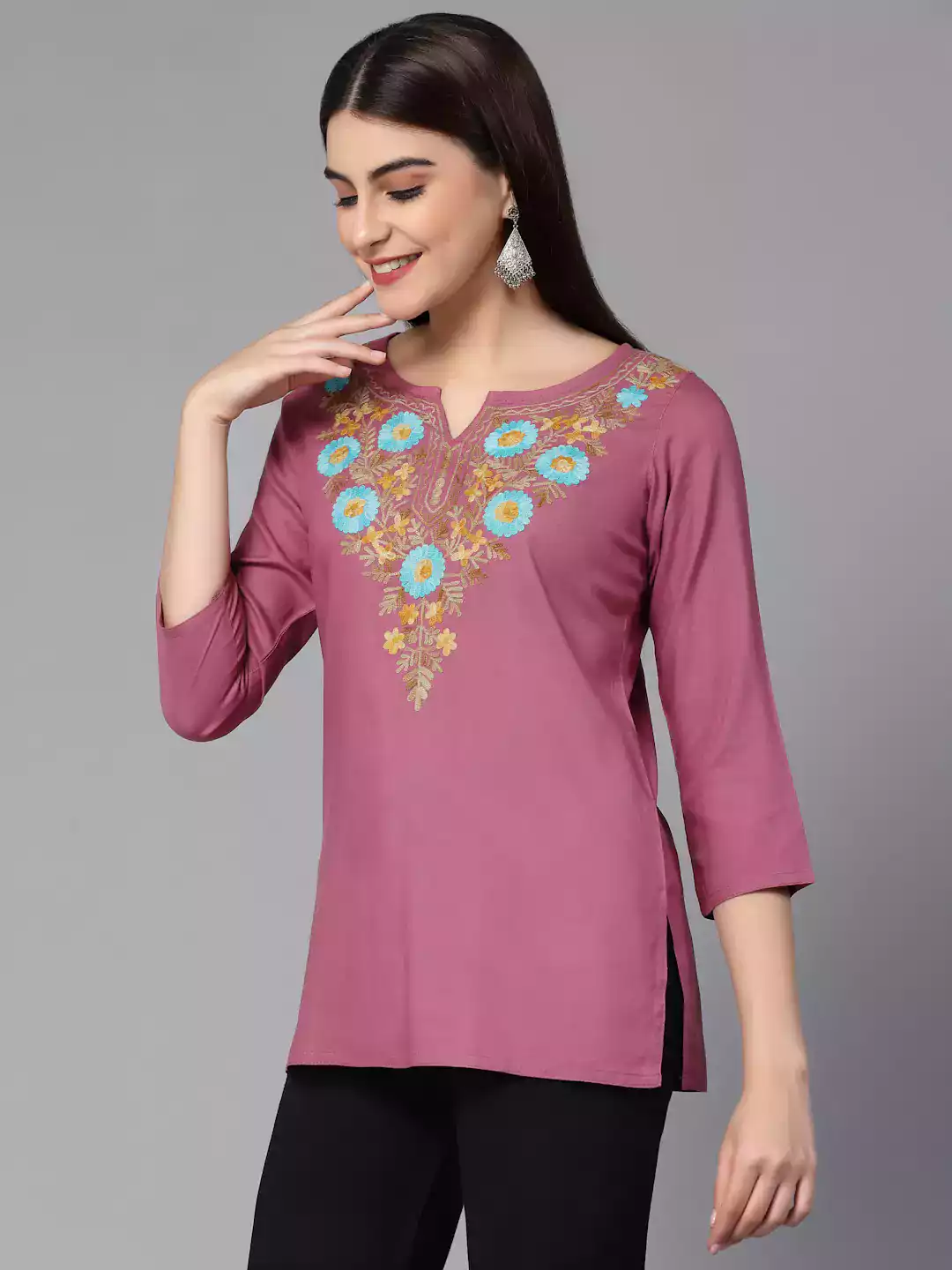Israa Pink Short Kurti - Image 6