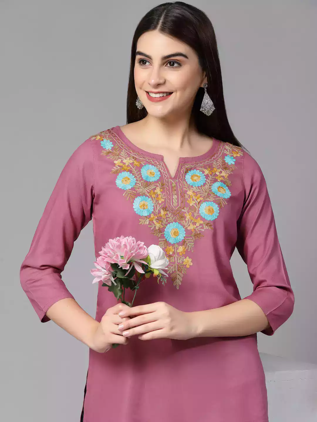 Israa Pink Short Kurti - Image 4
