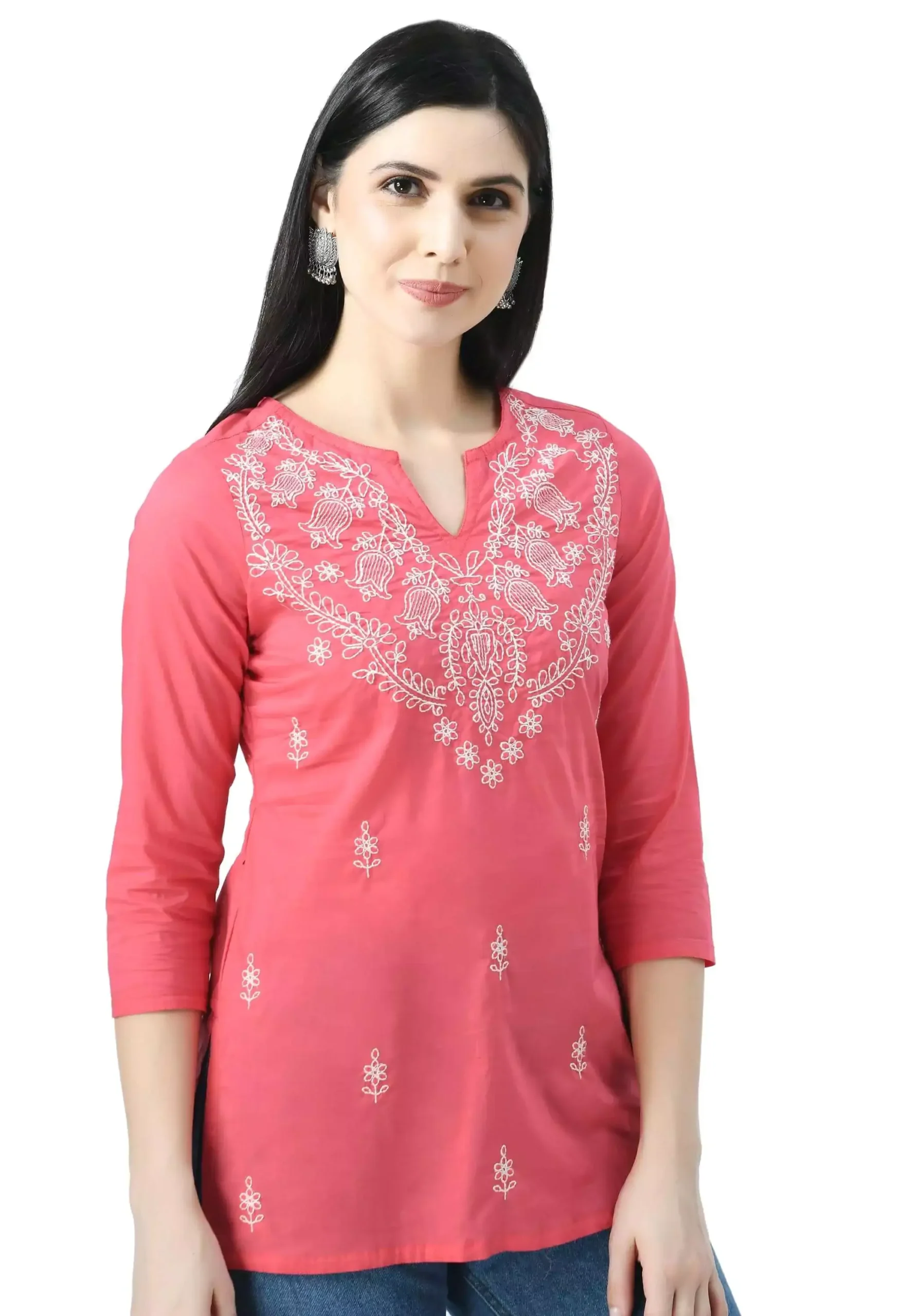 Pink Chikankari Short Kurti - Image 7