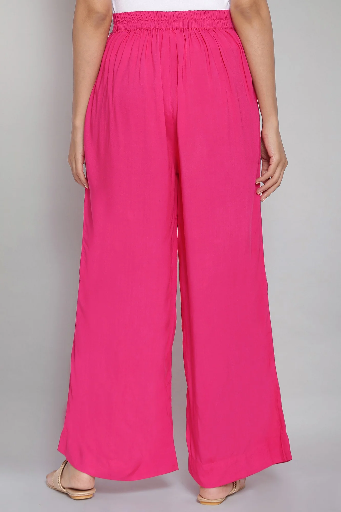 Casual Regular Fit Solid Palazzos - Image 2