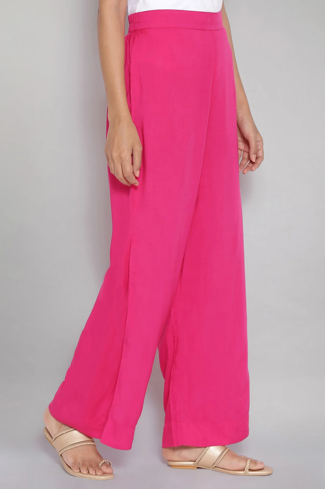 Casual Regular Fit Solid Palazzos - Image 4