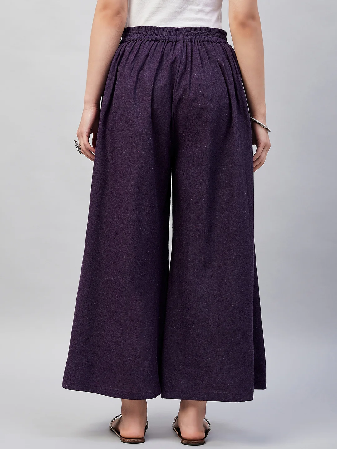 Wine Smart Casual Handloom Palazzo - Image 6