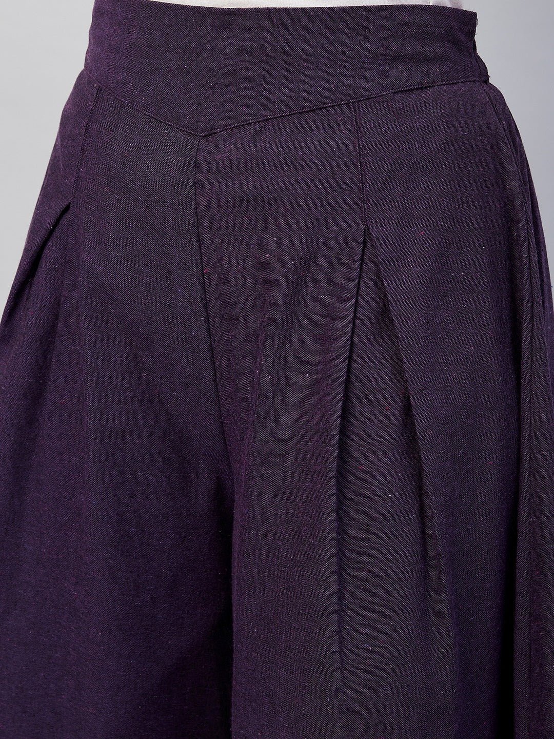 Wine Smart Casual Handloom Palazzo - Image 7