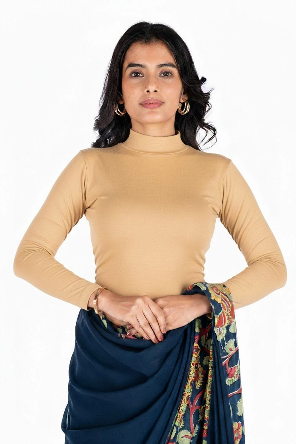 Full Sleeve Band collar Women Blouse